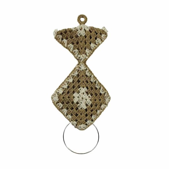 Kitchy Retro 70s Crotchet Owl Towel Holder Kitchen Bathroom Cottage Granny Core - Picture 3 of 9